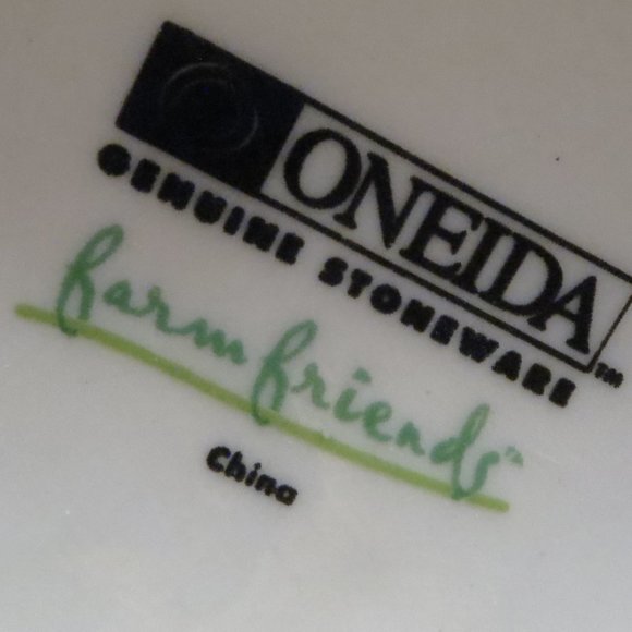 Oneida Genuwine Stoneware Coffee Tea Mugs X3 Farm Friends Theme - Picture 7 of 7